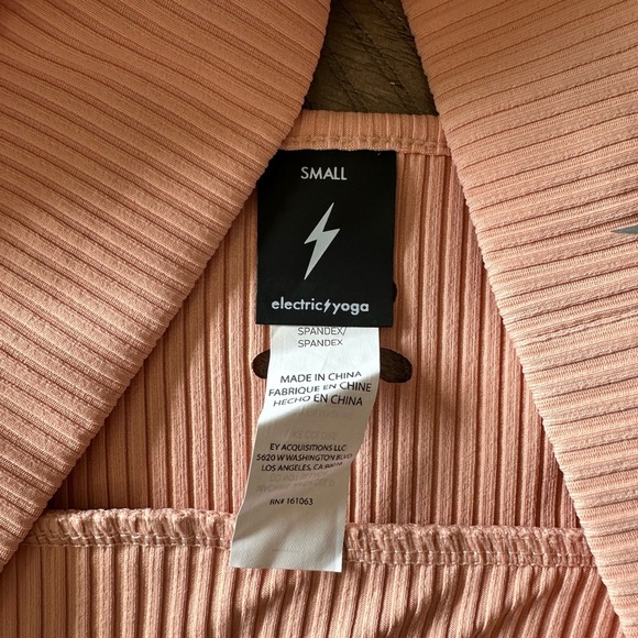 Electric Yoga Pink Sedona Ribbed Bra Flower Cutout Back Women’s size Small - Picture 7 of 15